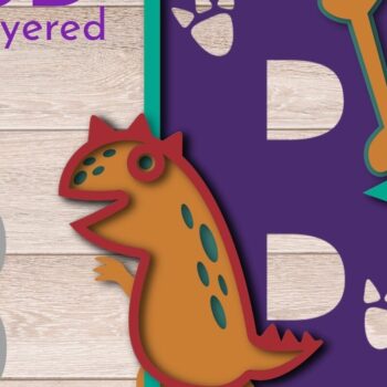 Intra απο ξύλο plywood  Χρώμα wenge 3mm-4mm πάχος - Αλφάβητο γενεθλίων δεινοσαύρων Γράμμα Β Δίασταση 20x20 cm INTRAFABR-90040110 - Image 1