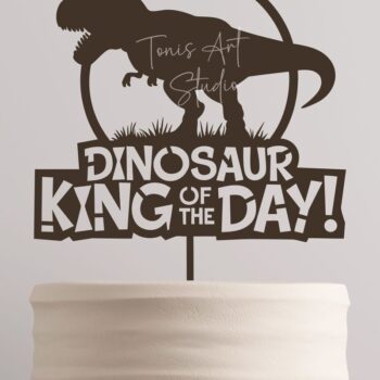 Intra απο ξύλο plywood  Χρώμα wenge 3mm-4mm πάχος - Dinosaur Birthday Cake Topper , T Rex Δίασταση 40x50 cm INTRAFABR-90040320 - Image 2