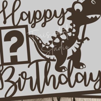 Intra απο ξύλο plywood  Χρώμα wenge 3mm-4mm πάχος - Dinosaur Birthday for Kids Party Δίασταση 40x50 cm INTRAFABR-98253448 - Image 1