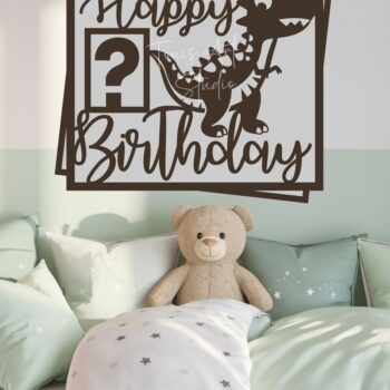 Intra απο ξύλο plywood  Χρώμα wenge 3mm-4mm πάχος - Dinosaur Birthday for Kids Party Δίασταση 40x50 cm INTRAFABR-98253448 - Image 2