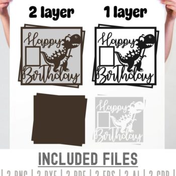 Intra απο ξύλο plywood  Χρώμα wenge 3mm-4mm πάχος - Dinosaur Birthday for Kids Party Δίασταση 40x50 cm INTRAFABR-98253448 - Image 3