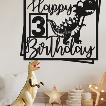 Intra απο ξύλο plywood  Χρώμα wenge 3mm-4mm πάχος - Dinosaur Birthday for Kids Party Δίασταση 40x50 cm INTRAFABR-98253448 - Image 6