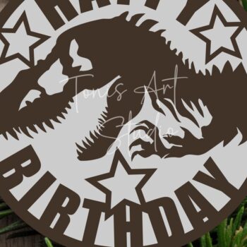 Intra απο ξύλο plywood Χρώμα wenge 3mm-4mm πάχος - Dinosaur Cake Topper , Γενέθλια T-Rex Δίασταση 40x50 cm INTRAFABR-114051436 - Image 1