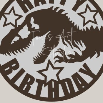 Intra απο ξύλο plywood Χρώμα wenge 3mm-4mm πάχος - Dinosaur Cake Topper , Γενέθλια T-Rex Δίασταση 40x50 cm INTRAFABR-114051436 - Image 2