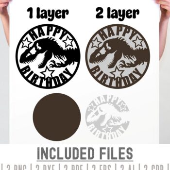 Intra απο ξύλο plywood Χρώμα wenge 3mm-4mm πάχος - Dinosaur Cake Topper , Γενέθλια T-Rex Δίασταση 40x50 cm INTRAFABR-114051436 - Image 3