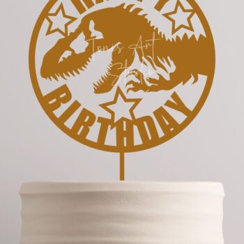 Intra απο ξύλο plywood Χρώμα wenge 3mm-4mm πάχος - Dinosaur Cake Topper , Γενέθλια T-Rex Δίασταση 40x50 cm INTRAFABR-114051436 - Image 4