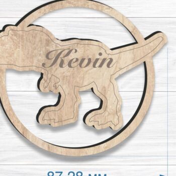 Intra απο ξύλο plywood  Χρώμα wenge 3mm-4mm πάχος - Χριστουγεννιάτικο στολίδι δεινοσαύρων Laser Δίασταση 4x4 cm INTRAFABR-72020404 - Image 5