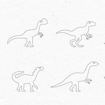 Intra απο ξύλο plywood  Χρώμα wenge 3mm-4mm πάχος - Πακέτο με σκουλαρίκια δεινοσαύρων | Δίασταση 3x3 cm INTRAFABR-84849574 - Image 2