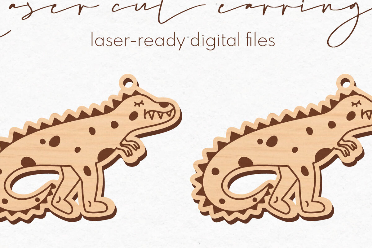 Intra απο ξύλο plywood  Χρώμα wenge 3mm-4mm πάχος - κοπής με λέιζερ σκουλαρίκια Dinosaur Δίασταση 3x3 cm INTRAFABR-109739633