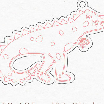 Intra απο ξύλο plywood  Χρώμα wenge 3mm-4mm πάχος - κοπής με λέιζερ σκουλαρίκια Dinosaur Δίασταση 3x3 cm INTRAFABR-109739633 - Image 2