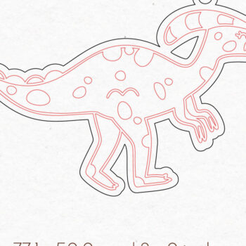 Intra απο ξύλο plywood  Χρώμα wenge 3mm-4mm πάχος - κοπής με λέιζερ σκουλαρίκια Dinosaur Δίασταση 3x3 cm INTRAFABR-109248278 - Image 2