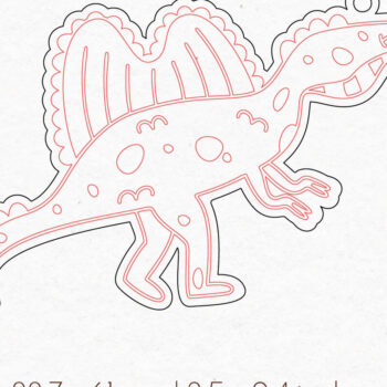 Intra απο ξύλο plywood  Χρώμα wenge 3mm-4mm πάχος - κοπής με λέιζερ σκουλαρίκια Dinosaur Δίασταση 3x3 cm INTRAFABR-96500311 - Image 2