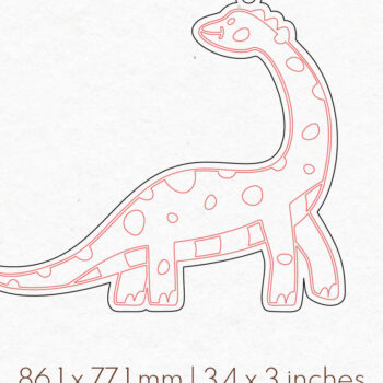 Intra απο ξύλο plywood  Χρώμα wenge 3mm-4mm πάχος - κοπής με λέιζερ σκουλαρίκια Dinosaur Δίασταση 3x3 cm INTRAFABR-96500351 - Image 2