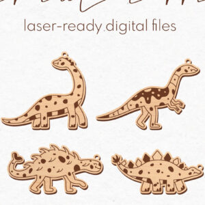 Intra απο ξύλο plywood  Χρώμα wenge 3mm-4mm πάχος - κοπής με λέιζερ σκουλαρίκια Dinosaur Δίασταση 3x3 cm INTRAFABR-101091809