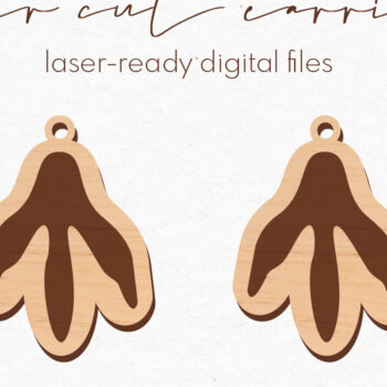 Intra απο ξύλο plywood  Χρώμα wenge 3mm-4mm πάχος - Σκουλαρίκια με ίχνος δεινοσαύρου | Δίασταση 3x3 cm INTRAFABR-35313515 - Image 1