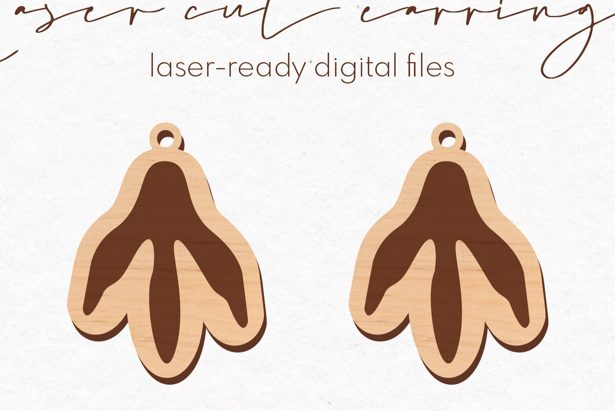 Intra απο ξύλο plywood  Χρώμα wenge 3mm-4mm πάχος - Σκουλαρίκια με ίχνος δεινοσαύρου | Δίασταση 3x3 cm INTRAFABR-35313515