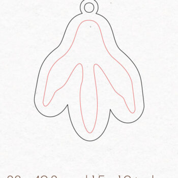 Intra απο ξύλο plywood  Χρώμα wenge 3mm-4mm πάχος - Σκουλαρίκια με ίχνος δεινοσαύρου | Δίασταση 3x3 cm INTRAFABR-35313515 - Image 2