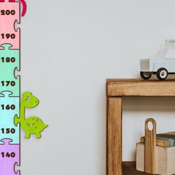 Intra απο ξύλο plywood  Χρώμα wenge 3mm-4mm πάχος - Διάγραμμα ανάπτυξης ύψους δεινοσαύρων, Ruller Δίασταση 30x20 cm INTRAFABR-96846969 - Image 3