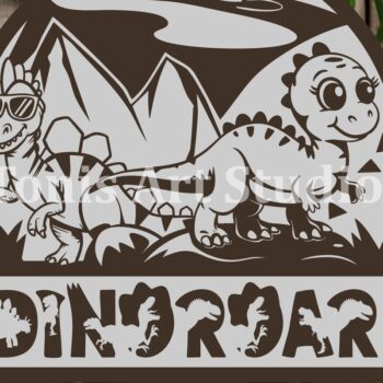 Intra απο ξύλο plywood  Χρώμα wenge 3mm-4mm πάχος - κοπής με λέιζερ Dinosaur για παιδικό δωμάτιο Δίασταση 20x20 cm INTRAFABR-99135873 - Image 1