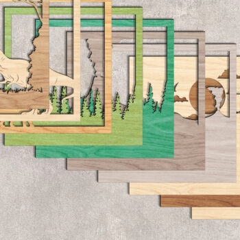Intra απο ξύλο plywood Χρώμα wenge 3mm-4mm πάχος - αποκοπής με στρώματα δεινοσαύρων - Break Jhon Δίασταση 20x20 cm INTRAFABR-99135900 - Image 2