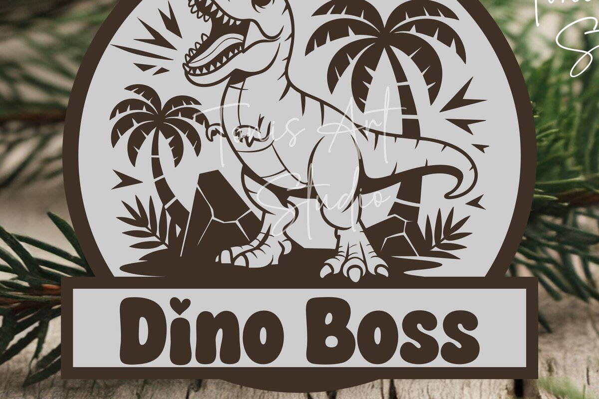 Intra απο ξύλο plywood  Χρώμα wenge 3mm-4mm πάχος - Σήμα ονόματος δεινοσαύρου , Laser δεινοσαύρων Δίασταση 20x20 cm INTRAFABR-99135995