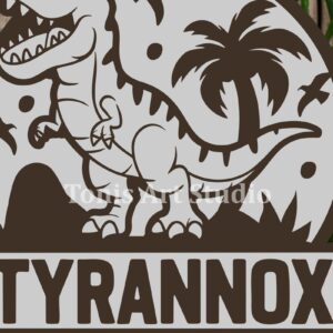 Intra απο ξύλο plywood  Χρώμα wenge 3mm-4mm πάχος - Σήμα ονόματος δεινοσαύρου , Laser δεινοσαύρων Δίασταση 40x50 cm INTRAFABR-99136014