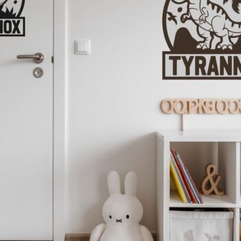 Intra απο ξύλο plywood  Χρώμα wenge 3mm-4mm πάχος - Σήμα ονόματος δεινοσαύρου , Laser δεινοσαύρων Δίασταση 40x50 cm INTRAFABR-99136014 - Image 4