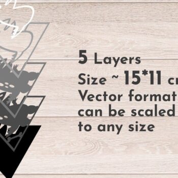 Intra απο ξύλο plywood Χρώμα wenge 3mm-4mm πάχος - Dinosaur Number 2, κοπής με λέιζερ Δίασταση 20x20 cm INTRAFABR-99135805 - Image 2