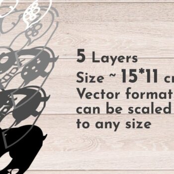 Intra απο ξύλο plywood  Χρώμα wenge 3mm-4mm πάχος - Dinosaur Number 3 , ting Δίασταση 20x20 cm INTRAFABR-99139567 - Image 2
