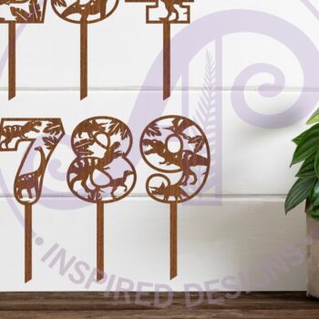 Intra απο ξύλο plywood Χρώμα wenge 3mm-4mm πάχος - Dinosaur Number Cake Toppers Files Δίασταση 30x20 cm INTRAFABR-28214960 - Image 1