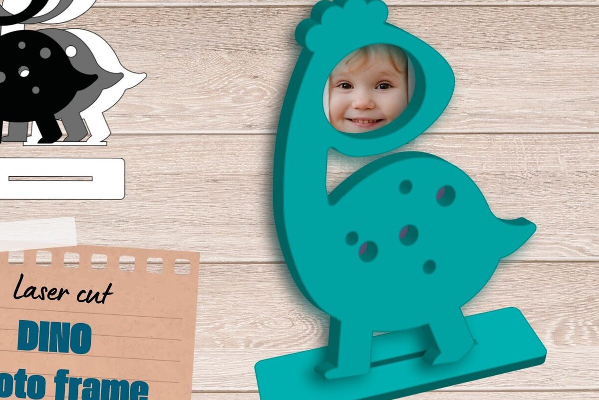 Intra απο ξύλο plywood  Χρώμα wenge 3mm-4mm πάχος - Κορνίζα Dinosaur για , Dino Δίασταση 20x25 cm INTRAFABR-99139074