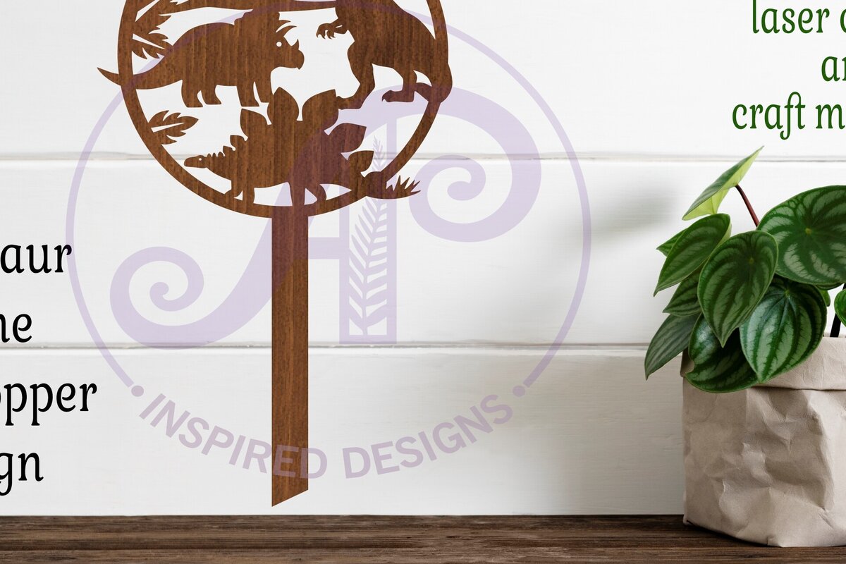 Intra απο ξύλο plywood  Χρώμα wenge 3mm-4mm πάχος - Δεινόσαυρος Scene Cake Topper Δίασταση 30x20 cm INTRAFABR-82392309