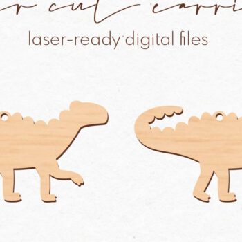 Intra απο ξύλο plywood Χρώμα wenge 3mm-4mm πάχος - Σκουλαρίκια Dinosaur Silhouette | Δίασταση 3x3 cm INTRAFABR-116818119 - Image 1