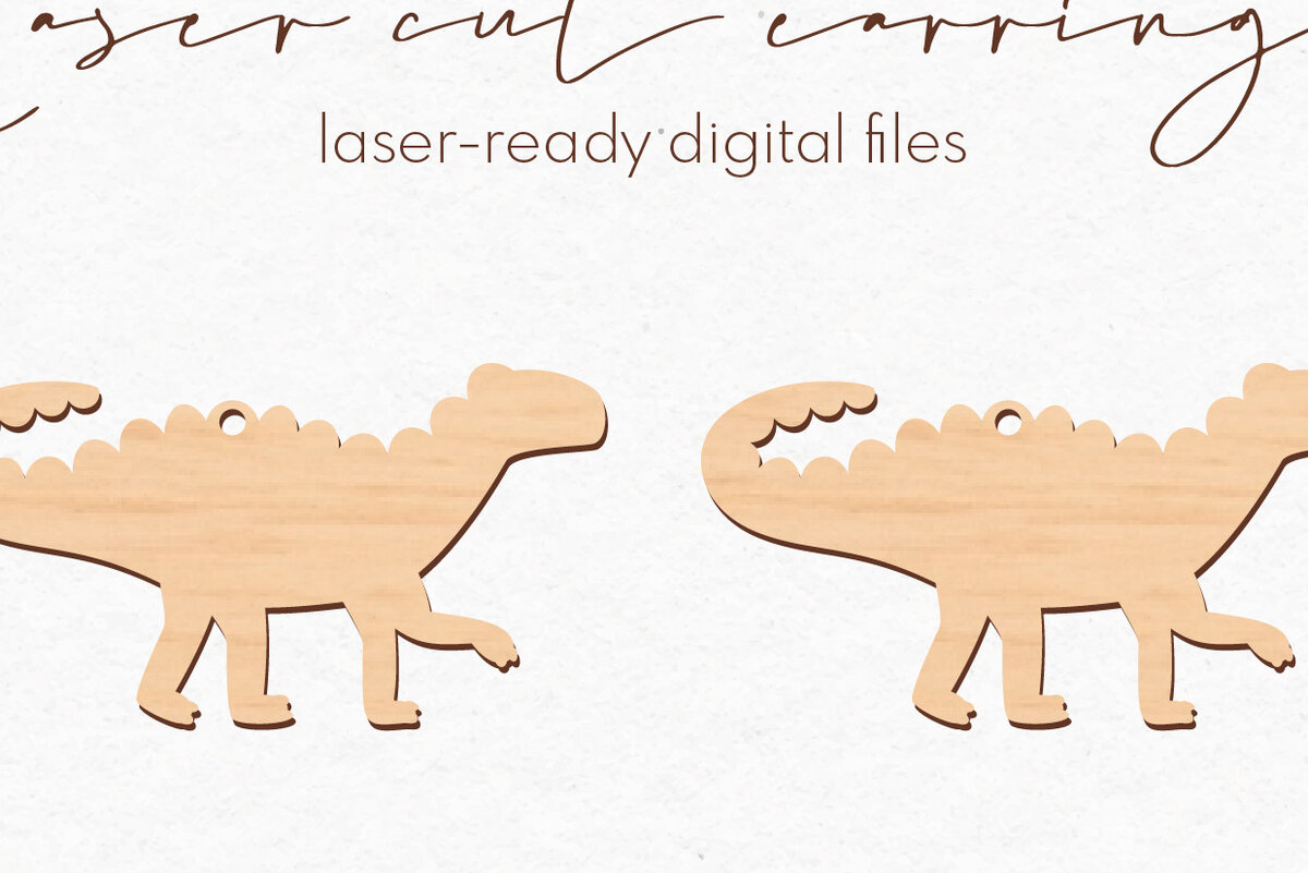 Intra απο ξύλο plywood  Χρώμα wenge 3mm-4mm πάχος - Σκουλαρίκια Dinosaur Silhouette | Δίασταση 3x3 cm INTRAFABR-116818119