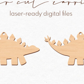 Intra απο ξύλο plywood  Χρώμα wenge 3mm-4mm πάχος - Σκουλαρίκια Dinosaur Silhouette | Δίασταση 3x3 cm INTRAFABR-116818070 - Image 1