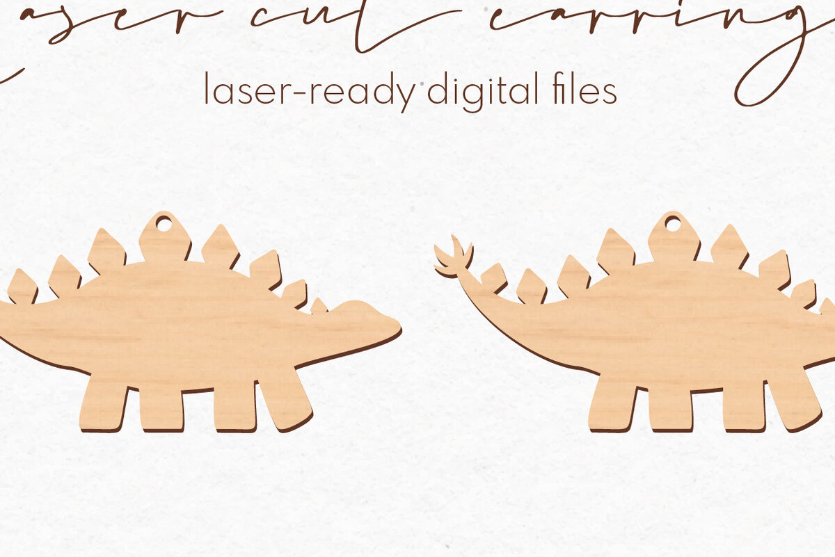 Intra απο ξύλο plywood  Χρώμα wenge 3mm-4mm πάχος - Σκουλαρίκια Dinosaur Silhouette | Δίασταση 3x3 cm INTRAFABR-116818070