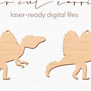 Intra απο ξύλο plywood Χρώμα wenge 3mm-4mm πάχος - Σκουλαρίκια Dinosaur Silhouette | Δίασταση 3x3 cm INTRAFABR-116818073 - Image 1