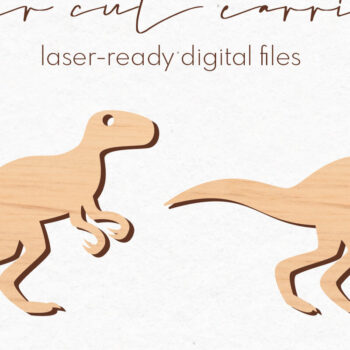 Intra απο ξύλο plywood  Χρώμα wenge 3mm-4mm πάχος - Σκουλαρίκια Dinosaur Silhouette | Δίασταση 3x3 cm INTRAFABR-90776442 - Image 1