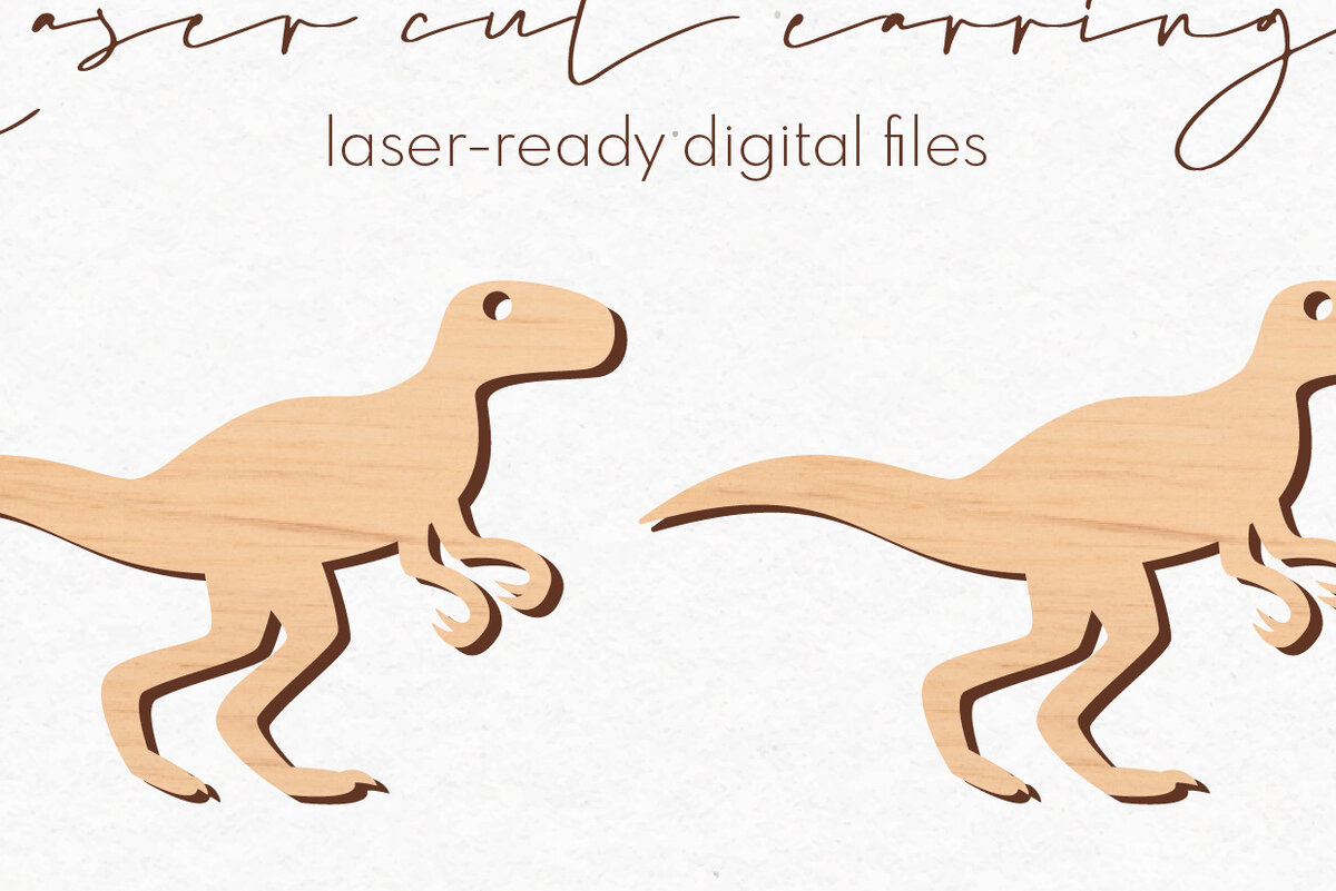Intra απο ξύλο plywood  Χρώμα wenge 3mm-4mm πάχος - Σκουλαρίκια Dinosaur Silhouette | Δίασταση 3x3 cm INTRAFABR-90776442