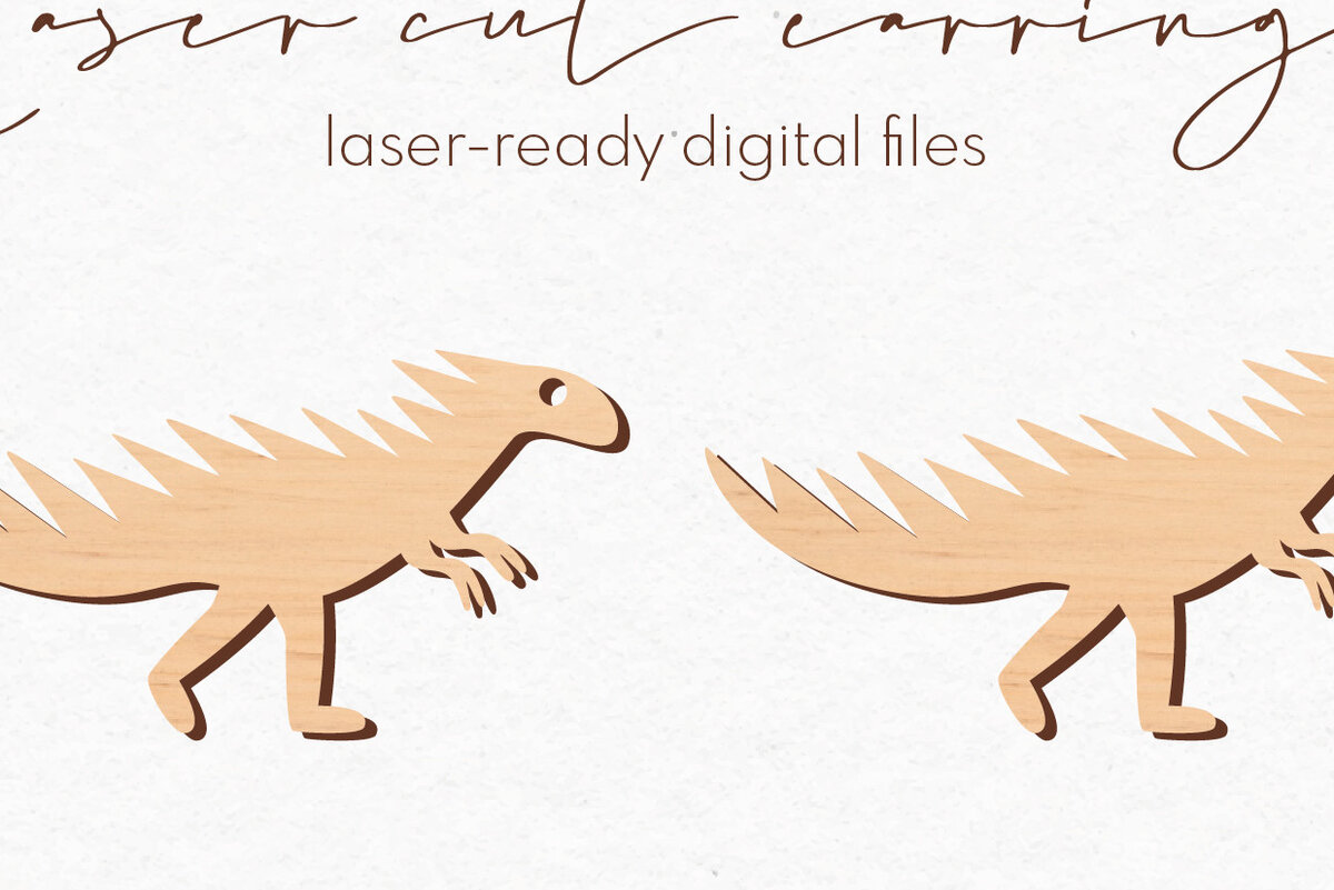 Intra απο ξύλο plywood  Χρώμα wenge 3mm-4mm πάχος - Σκουλαρίκια Dinosaur Silhouette | Δίασταση 3x3 cm INTRAFABR-112553625