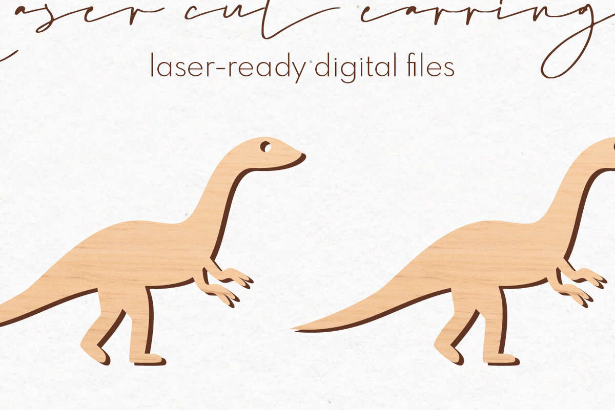 Intra απο ξύλο plywood  Χρώμα wenge 3mm-4mm πάχος - Σκουλαρίκια Dinosaur Silhouette | Δίασταση 3x3 cm INTRAFABR-105556174