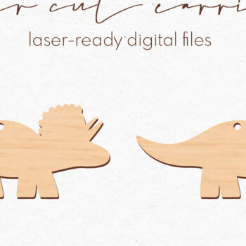 Intra απο ξύλο plywood  Χρώμα wenge 3mm-4mm πάχος - Σκουλαρίκια Dinosaur Silhouette | Δίασταση 3x3 cm INTRAFABR-112832884 - Image 1