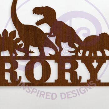 Intra απο ξύλο plywood  Χρώμα wenge 3mm-4mm πάχος - Laser Name Sinhouette Dinosaur Silhouette Δίασταση 40x50 cm INTRAFABR-114634685 - Image 1