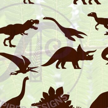 Intra απο ξύλο plywood  Χρώμα wenge 3mm-4mm πάχος - Dinosaur Bundle 15 Designs Αρχεία Δίασταση 30x20 cm INTRAFABR-95085355 - Image 1