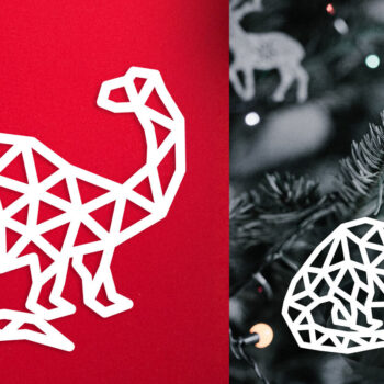 Intra απο ξύλο plywood  Χρώμα wenge 3mm-4mm πάχος - Δεινόσαυρος | Χριστουγεννιάτικο στολίδι λέιζερ Δίασταση 6x6 cm INTRAFABR-119391256 - Image 3