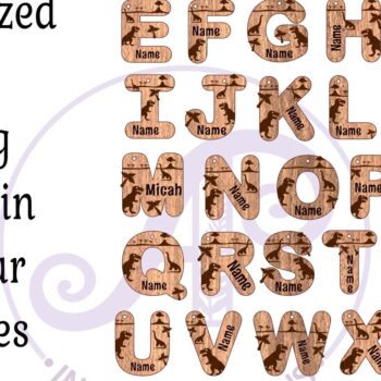 Intra απο ξύλο plywood  Χρώμα wenge 3mm-4mm πάχος - Κλειδί σχεδίων επιστολών με θέμα το Dinosaur Δίασταση 30x20 cm INTRAFABR-120037194 - Image 2