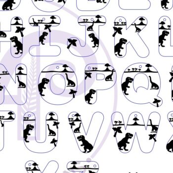 Intra απο ξύλο plywood  Χρώμα wenge 3mm-4mm πάχος - Κλειδί σχεδίων επιστολών με θέμα το Dinosaur Δίασταση 30x20 cm INTRAFABR-120037194 - Image 3