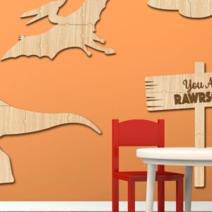 Intra απο ξύλο plywood Χρώμα wenge 3mm-4mm πάχος - Διακόσμηση τοίχου Dinosaur Δίασταση 40x50 cm INTRAFABR-35155258