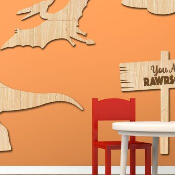 Intra απο ξύλο plywood Χρώμα wenge 3mm-4mm πάχος - Διακόσμηση τοίχου Dinosaur Δίασταση 40x50 cm INTRAFABR-35155258 - Image 1