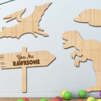 Intra απο ξύλο plywood Χρώμα wenge 3mm-4mm πάχος - Διακόσμηση τοίχου Dinosaur Δίασταση 40x50 cm INTRAFABR-35155258 - Image 2